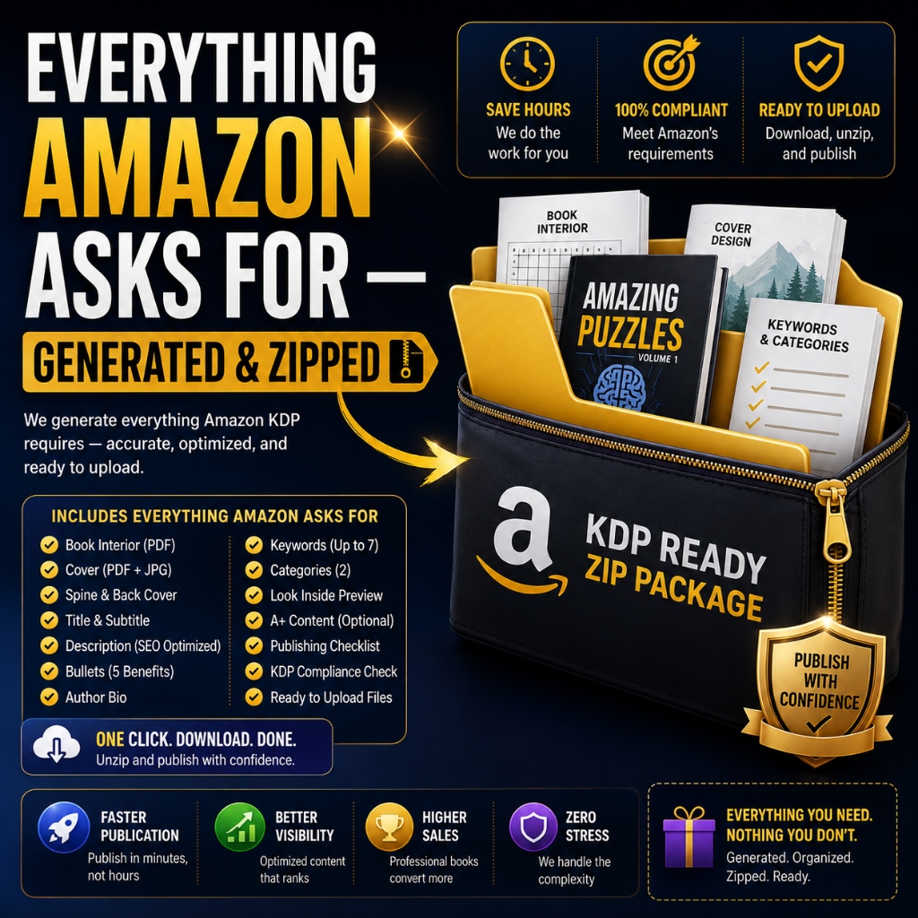 Everything Amazon Asks For Generated and Zipped Preview