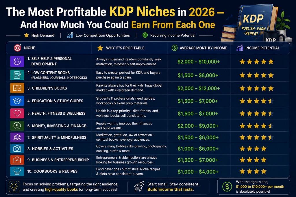The Most Profitable KDP Niches in 2026 Breakdown Chart