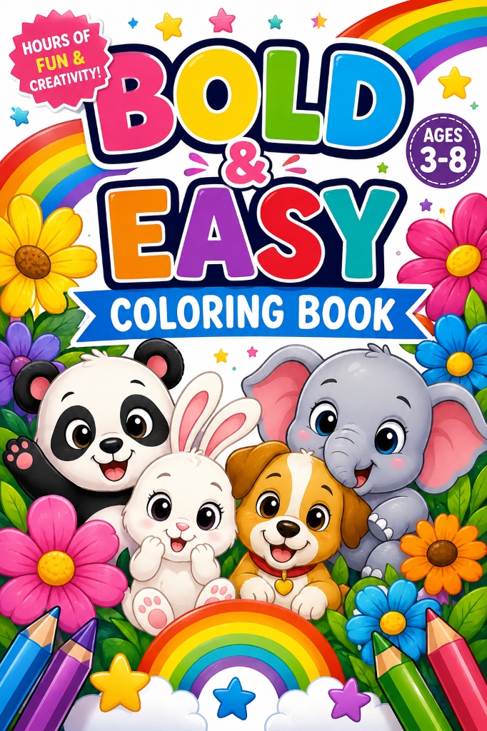 Bold & Easy Coloring Book Cover