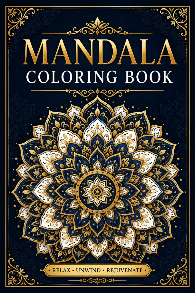 Mandala Coloring Book Cover
